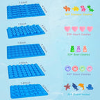 Sidosir 7Pcs Silicone Marine Theme Starfish Ocean Molds, Non-Stick Dinasur Chocolate Mold for Parties, Silicone Bear Gummy Mold for Make Gummies, Gummy Heart for Home Diy