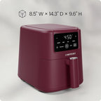 Chefman Air Fryer – 4-in-1 Slim 3.5 QT Airfryer, Air Fry, Bake, Dehydrate, Frozen, 450°F Max Temp for Extra Crispy Results in Minutes, Nonstick Ceramic Coating, Dishwasher-Safe Accessories - Red