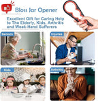 Bloss Anti-skid Jar Opener Can Opener Kitchen Grippers,4 in 1 Multi Function Bottle Opener Lid Opener for Seniors with Arthritis, Caps and Bottles Kitchen Gadgets For Small Hands or Seniors,Black Red