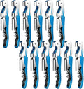 12 Pieces Professional Waiter Corkscrew Wine Openers,Blue Wine Keys Opener Stainless Steel Hinges Serrated Foil Cutter for Restaurant Waiters, Sommelier, Bartenders (Blue)