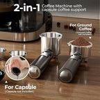 Electactic Espresso Machine 20 Bar, Super Compact Espresso Maker Stainless Steel with Touch Screen, Professional Coffee Machine, Automatic Milk Frother for Cappuccino