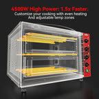 CROSSON Commercial Double Deck 18 Inch Countertop Electric Pizza Oven with 15mm Thick Pizza Stone, Indoor Pizza Bakery Oven for Commercial Use Only,240V/4500W