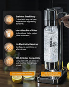 MOKKOM Sparkling Water Maker Soda Maker Soda Streaming Machine for Carbonating with 1L Carbonating Bottle, Compatible with Any Screw-in 60L CO2 Carbonator(NOT Included)