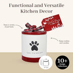 Young's Inc Ceramic Christmas Pet Treat Jar with Lid, Dog and Cat Treat Container for Countertop, Small Animals, Cat, Dog Cookie Jar, Decorative Gifts for Pet Owners, 6 Inch Tall