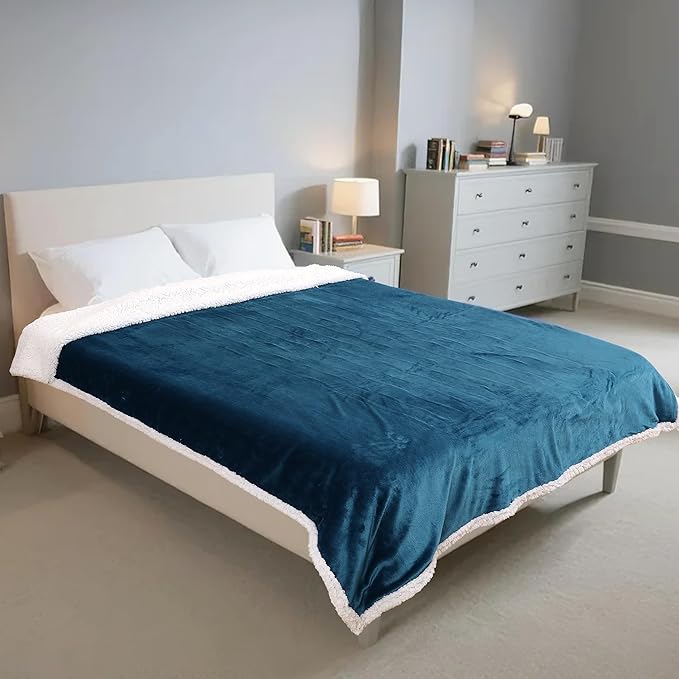 Electric Heated Blanket Twin Size - 62"x84", Soft Flannel Heating Blanket, 10 Heating Levels, 1-12 H Auto Shut Off, Breathable Warm and Washable for Bed, Lake Blue