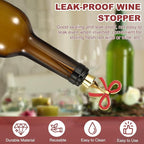 uxcell 2 Pcs Bow Wine Stopper, Reusable Wine Stoppers Airtight Leak-proof Bottle Plugs Liquor Saver Beer Beverage Glass Bottles Stopper for Bar Holiday Party Home Decor, Gold-White