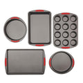 GoodCook 5-Piece Mega Grip Nonstick Bakeware Set – Cookie Sheet Pan, 2 9” Round Cake Pans, 13” x 9” Bake & Roast Pan, 12-Cup Muffin Pan - Baking Supplies, Baking Pans Set