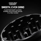 Santa Cruz Shredder Metal Herb Grinder Knurled Top for Stronger Grip 3-Piece Large 2.7" (Black)