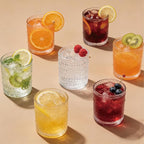 Hobnail Drinking Glasses Set of 8，Includes 12-ounce beer glasses and 10-ounce cocktail glasses.Kitchen Water Glass Cup,Bar Tumbler Glassware Set for Whiskey, Beer, Cocktail, Juice, Milk