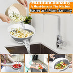 Collapsible Colander - Small Strainer Basket, Side-Drain Design, Dishwasher Safe Food Strainer for Pasta, Fruits, Vegetables