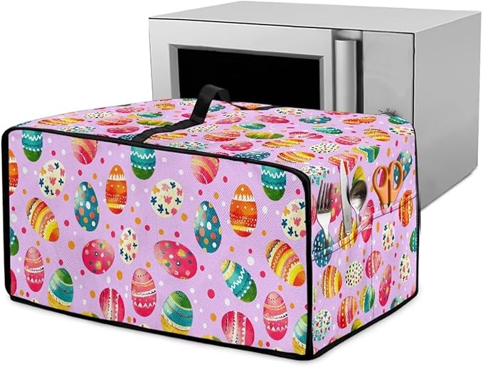 Easter Egg Polka Dot Print Toaster Oven Dust Cover for Easter Decor, Microwave Oven Cover, Stain-proof Case Fits Most Kitchen Small Appliances, (Medium-16.1*19.71*10 inches)