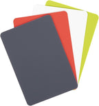 Dexas Heavy Duty Cutting Board Grippmat, Flexible Cutting Boards for Kitchen, Set of 4, Non Slip Plastic Board Cutting Mat 5.5 by 8 Inches Gray, Red, White and Green Set, Kitchen Gadgets