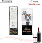 Cheers Moose Metal Wine Stopper - Reusable Wine Tools and Accessories Bottle Stopper, Wildlife Wine Bottle Stopper, Airtight Leakproof Wine Topper Sealer Cork Plug, Decorative Wine Bottle Stopper Gift