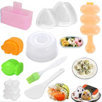 10 Pcs Onigiri Mold Set, Rice Mold Musubi Maker Mold Kit, Non Stick Musubi Maker Press Rice Ball Mold Shaker Donut Shaper Sushi Maker Tool for Kids Bento Lunch and Home DIY