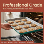 Bakken 8-Piece Stackable Bakeware Set – Ceramic Non-Stick, Oven-Safe Baking Sheets & Pans, PTFE/PFOA/PFOS-Free, Ergonomic Handles, Includes Cooling Rack – Healthy, Non-Toxic Baking Essentials
