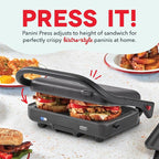 Dash MultiMaker Flex Press Grill System, Grill and Waffle - Nonstick Removable Plates - indoor Countertop Electric Grill for Sandwiches, Burgers, and Breakfast - Graphite