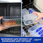 Sistema KLIP IT Food Storage Container, 7 L, Airtight & Stackable, BPA-Free, Clear with Blue Clips
