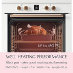 Uukrave Nonstick Turkey Roasting Pan with Rack - Large 18.5 x 14.6 Inch Heavy Duty Roaster for 25 lb Turkey or Chicken, Deep Oven Tray with U-Rack and Wide Handles, Non-Toxic, Black