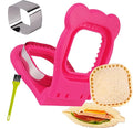 LEPCY Uncrustables Sandwich Maker Sealer Cutter, Crustless Sandwich Cutter, PB&J Uncrustable Maker - Color Rose Red, Square Shape