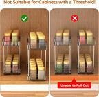 DABIGE 3 Pack Pull Out Spice Rack Organizer for Cabinet, 2 Tier Slide Out Spice Racks Organizer, Spice Cabinet Organizers, Cabinet Size Need:12'' High x 11'' Deep x 5'' Wide, Clear Acrylic