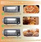 4Pcs Reusable Air Fryer Liners for Ninja, 12 × 12in Non-Stick Oven Liners for Toaster Oven, Microwave/Grill Baking Mat, 450°F Pre-Cut Square Mat for Ninja SP101/SP201/SP301/SP351, Kitchen Accessories