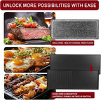 Artestia 1500W Large Size Raclette Cheese Grill Adjustable Temperature Korean BBQ Grill, Cheese Raclette with Grill Stone and Food-Grade Ceramic Glaze Reversible Aluminum Plate for Parties Family
