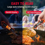 ThermoPro Digital Instant Read Meat Thermometer for Grilling Waterproof Kitchen Cooking Food Thermometer with Ambidextrous Backlit for BBQ Grill Smoker Oil Fry Candy Thermometer