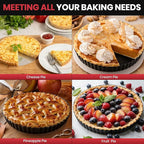 Tart Pan Kit,9 Inch Tart Pans with Removable Bottom,Non-stick Fluted Quiche Pan with Silicone Crust Shaper,Pie Weights,Brush,Sponges,Quiche Baking Dish Tart Molds For Baking Fruit Tarts,Pies & Quiches