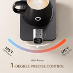 2Pcs Heated Coffee Mug Warmer & Mug Set - Heated Mug Warmer Plate with Auto Shut Off, 1°F Precise Electric Coffee Warmer Plate for Desk, Cool Valentine's Day Gift for Couple Women and Men
