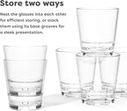 TOSSWARE RESERVE 12oz Stacking Double Old Fashioned, SET OF 4, Premium Quality, Tritan Dishwasher Safe & Heat Resistant Unbreakable Plastic Old Fashioned Glasses, Clear