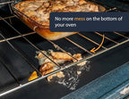 Oven Liners for Bottom of Oven - Large Heavy Duty Mats, 17” x 75” Non-Stick Reusable Liner for Electric, Gas, Toasters, Grills - BPA & PFOA Free Kitchen Accessory to Keep It Clean (Black)