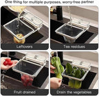 Sink Drain Strainer 2025 New Suction Cup Sink Kitchen Net Strainer Colander Collapsible Corner Sink Strainer Over for Food Waste Filtering Kitchen Leftover Have Mesh Bags (White, Filter 100Pcs)