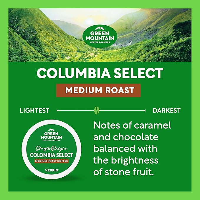 Green Mountain Coffee Roasters Colombia Select, Keurig Single Serve K-Cup Pods, Medium Roast Coffee, 60 Count, (6 Packs of 10)