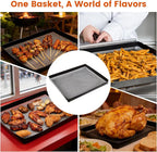 Professional-Grade 1-Pack PTFE Mesh Oven Baskets, 13.5x14.5x1 Inch Non-Stick Solid Oven Trays for Commercial Kitchens & High-Volume Cooking