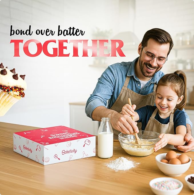 BAKETIVITY Kids Baking DIY Activity Kit - Bake Delicious Bug Cupcakes with Pre-Measured Ingredients – Best Gift Idea for Boys and Girls Ages 6-12