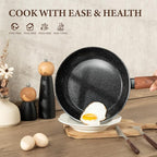 26Pcs Pots and Pans Nonstick Ceramic Cookware Set Nontoxic Kitchen Cooking Set with Steamers Utensils Induction Compatible, PFAS/PFOA Free, Oven and Dishwasher Safe, Black