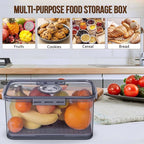 Gifhomfix Bread Box Bread Boxes for Kitchen Counter Airtight, Time Recording Bread Storage Container with Lid, Bread Keeper for Homemade Bread, Toast, Bagel, Donut and Cookies, Grey