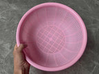 4 pcs Plastic Wash Basket Round Perforated Colander Wash Vegetables and Fruits Drain Cooked Pasta Kitchen Essentials Food Strainer Basket Strainer Kitchen pink