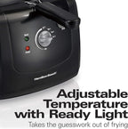 Hamilton Beach Cool Touch Electric Deep Fryer with Basket and Lid, 2 Liters / 8 Cups Oil Capacity, Adjustable Temperature, 1500 Watts for Fast Heat-up, viewing Window Easy to Clean, Black (35021)
