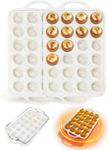 Silicone Muffin Pans With Metal Reinforced Frame - 24 Cups Durable Silicone Baking Pan for Muffins, Cupcakes, BPA Free and Dishwasher Safe - Beige with Rainbow Spots, Set of 2