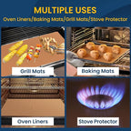 3 Pack Heavy Duty Oven Cover - 23.6"x 15.7" Non-Stick Reusable Liner for Electric, Gas, Toaster Ovens, BBQ - BPA & PFOA Free