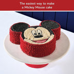 Farberware Disney Bake with Mickey Mouse Nonstick Bakeware Cake Pans, Baking Sheet, and Loaf/Meatloaf Pan, 6 Piece Non Stick Bakeware Set - Red