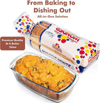 Razab LARGE 7.6 Cups/1800 ML/1.9 Qt Glass Loaf Pan with Lids - Meatloaf Pan BPA free Airtight Lids Grip Handle Easy Carry, Microwave and Oven Safe - Loaf Pans For Baking Bread, Cakes, Glass Loaf Pan