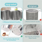 Measuring Cup, [Upgraded, 3 Measurement Scales, Including Cup Scale, ML Scale, Ounce Scale], Newness Stainless Steel Measuring Cup with Marking with Handle, 24 Ounces (0.7 Liter, 3 Cup) (Pack of 2)