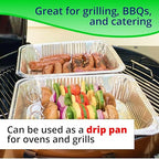 IDL Packaging Full Size Aluminum Steam Table Pans with Lids - Deep, 21" x 13" x 3" (pack of 25) - Disposable Foil Pan for Grilling, Roasting, BBQ, Cooking, Baking, Freezing
