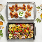 Baking Sheet Set of 2-17" x 11" x 0.5" Carbon Steel Cookie Sheet for Baking, Nonstick Baking Pan with Dual Handles, Rust & Warp Resistant, Perfect for Baking, Roasting, and More