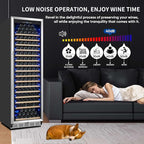 ORYMUSE Large 200 Bottle Wine Fridge - 24 Inch Wine Cooler Refrigerator, Freestanding and Built-in Design, Upgraded Compressor Cooling, Intelligent Temperature Memory