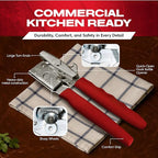 Chef-Master Commercial Can Opener, Multi-Purpose Can-Opener Manual, Easy Turn Anti-slip Grip Knobs, Sharp Cutting Discs, Manual Handheld With Soft Handle for Large Cans & Kitchen Use -90226