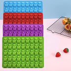 Gummy Candy Molds - 4Pcs Silicone Gummy Bear Molds With 2pcs Dropper,Non-stick and Bpa Free for Mini Candy Chocolate Gummies Baking