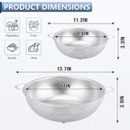 Gulex Colander Stainless Steel 5-Quart, Metal Strainers with Base, Strainer for Kitchen Food, Dishwasher Safe